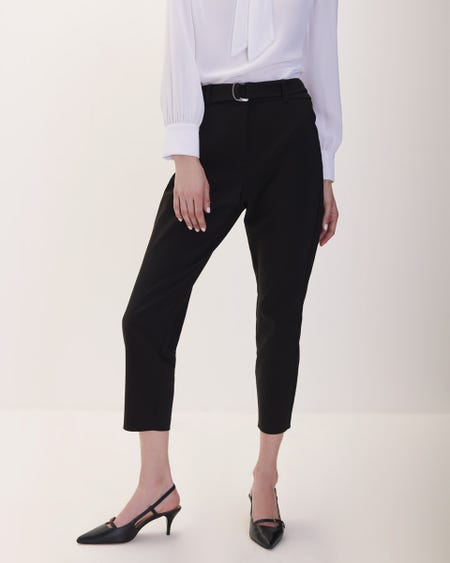 Pantalón Negro Entubado Con Cinturon