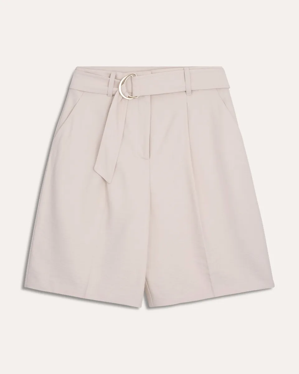 Bermuda Tiro Alto Pinzas Y Banda Arena 