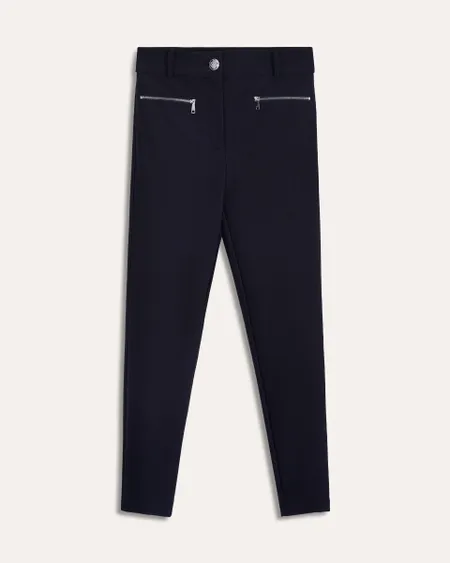 Leggings Negros Tiro Alto Cierres Metálicos