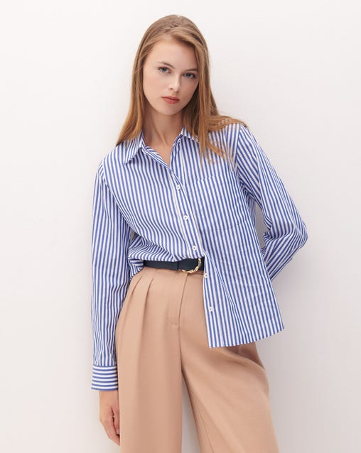 Outfit Blusas Rayadas De Moda Ropa Blusas Azules Mujer Ropa