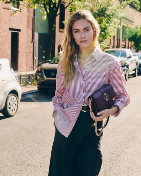 Camisa A Rayas Burdeos