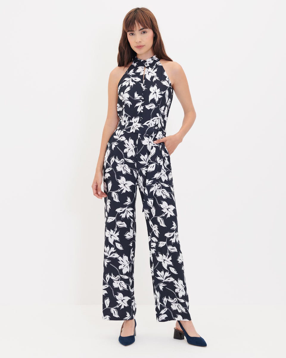Floral print jumpsuit hot sale
