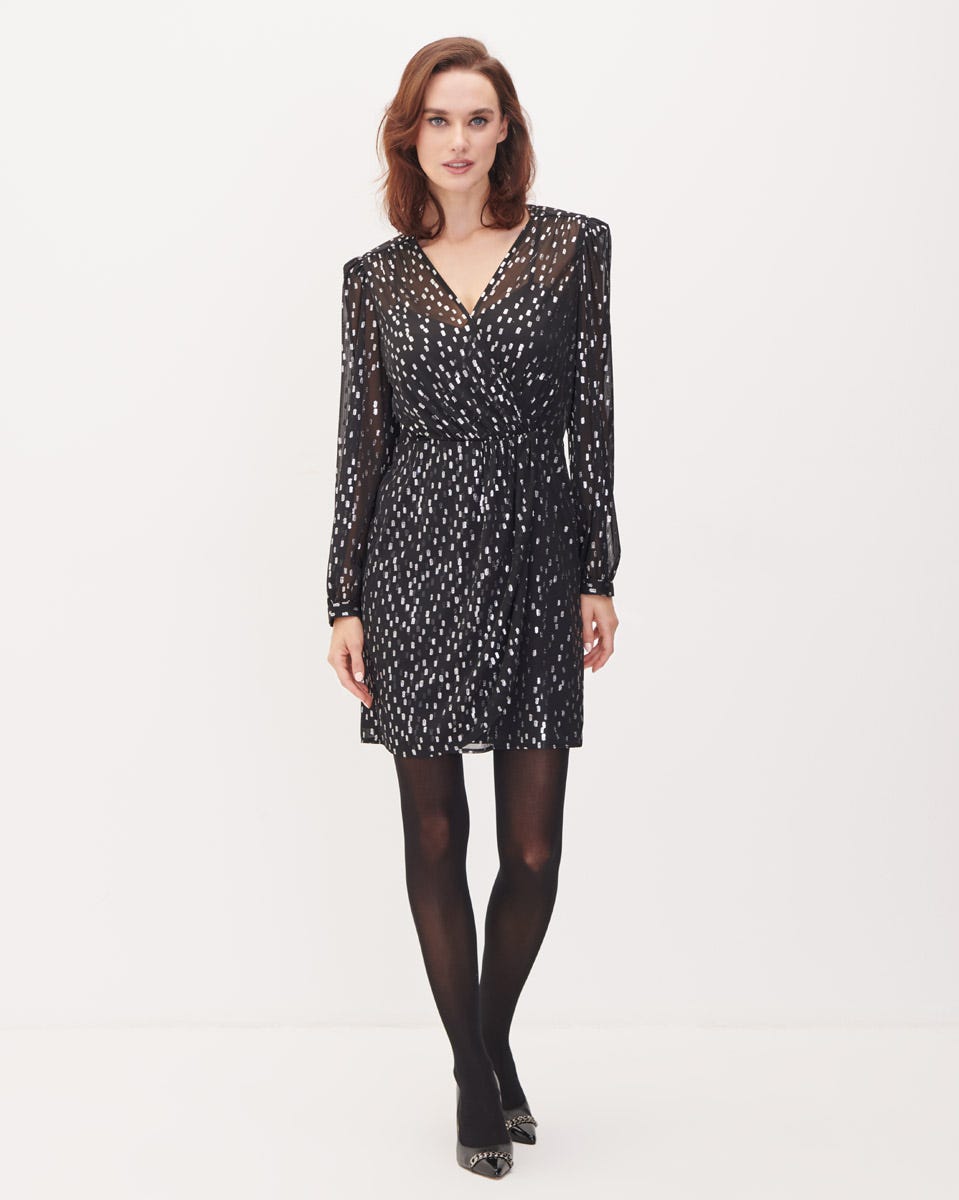 Vestidos plateados con negro best sale