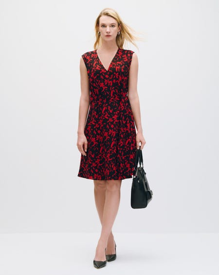 Vestido Envolvente Línea A Estampado Floral Amarre En Cintura