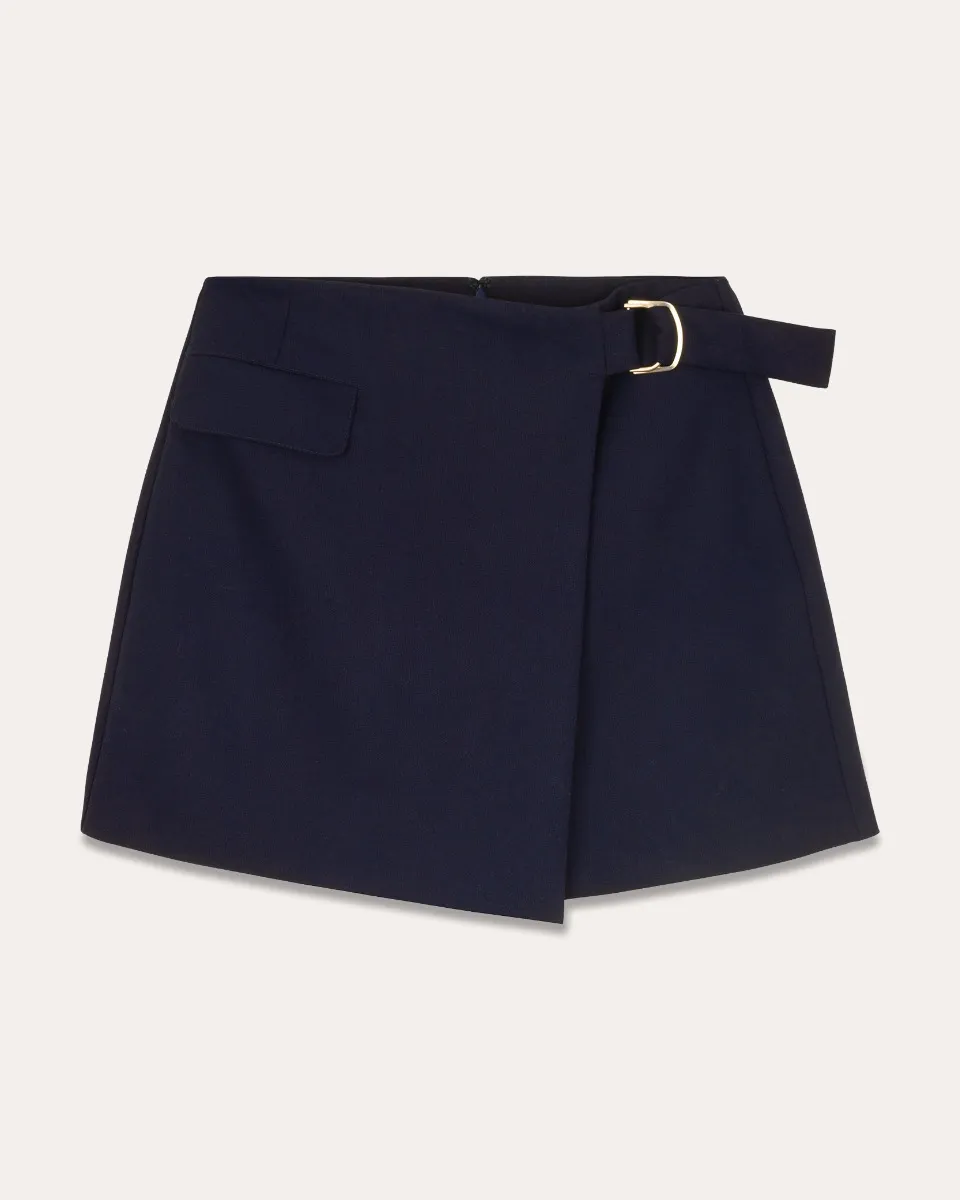 Falda Short Índigo Con Banda 