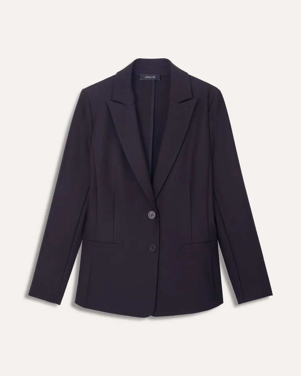 Blazer Negro De Punto Corte Francés 