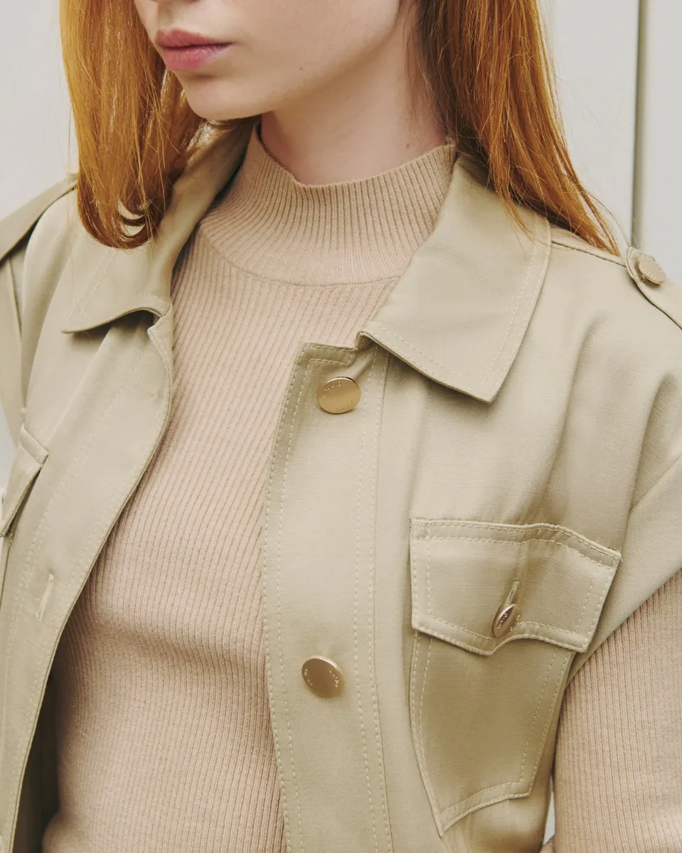 Chaleco Estilo Militar Con Cinturón 