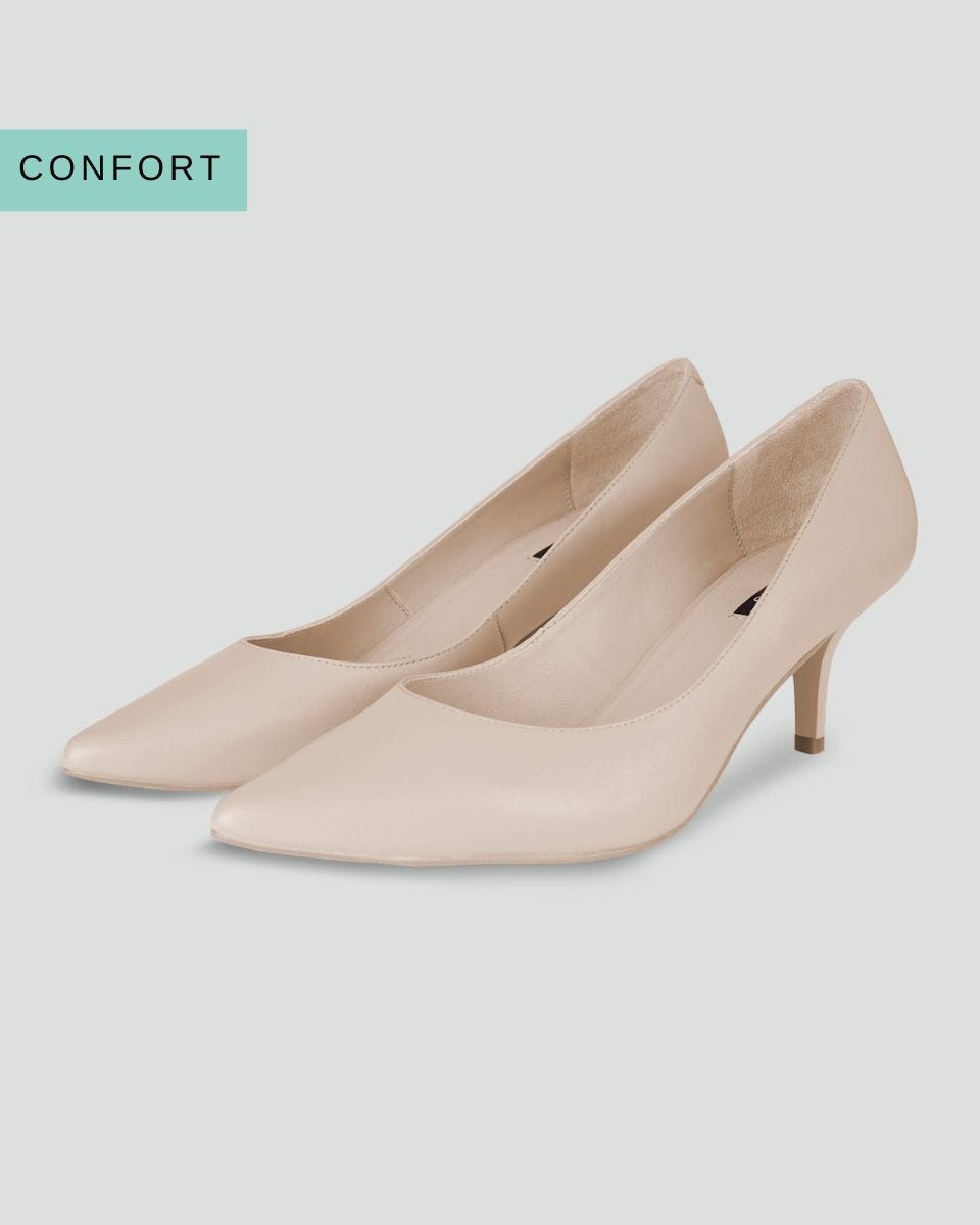 Zapatilla De Piel Kitten Nude