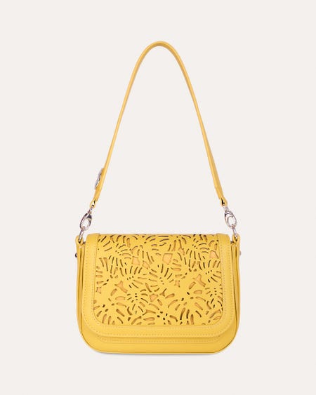 Bolsa Bandolera Mostaza Detalle Calado
