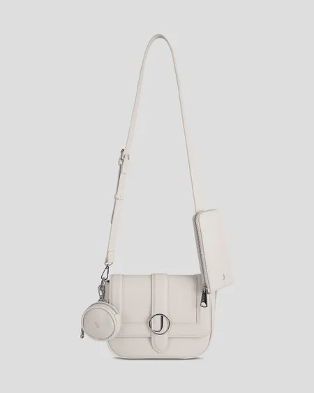 Bolsa Flap Off White Monedero Y Porta Celular