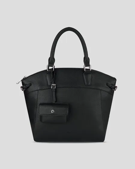Bolsa Satchel Negra Hebillas Y Monedero