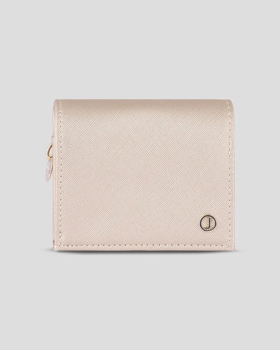 Mini Cartera Dorada 3 Estaciones Acabado Granulado 