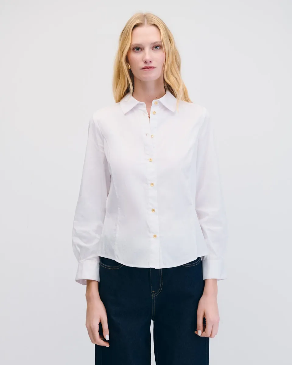 Camisa Blanca Botones Dorados