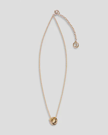 Collar Princesa Dije Esfera Nudo Baño De Oro