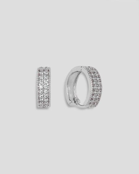 Aretes Huggies De Rodio Cristales Pavé