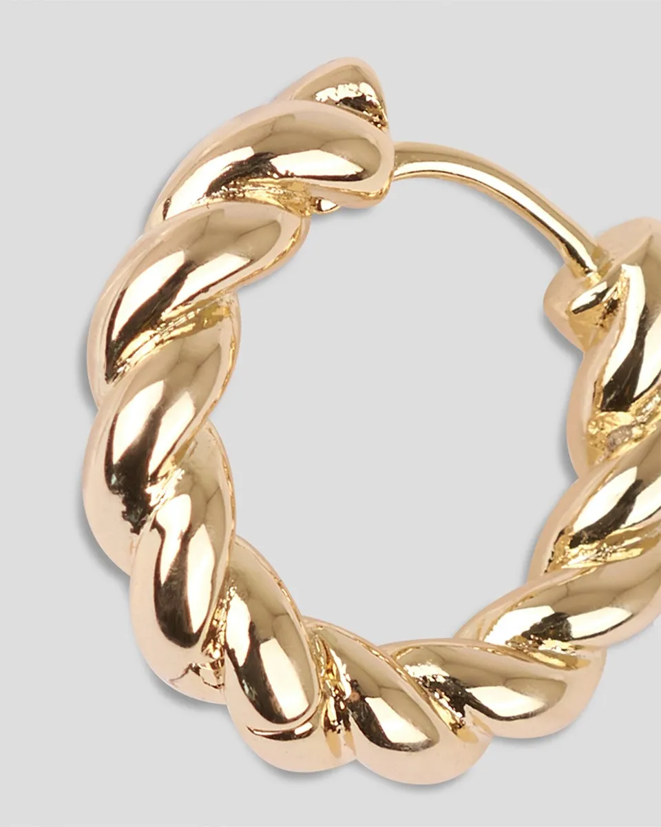 Arracadas Chica Baño De Oro Cable Twist  