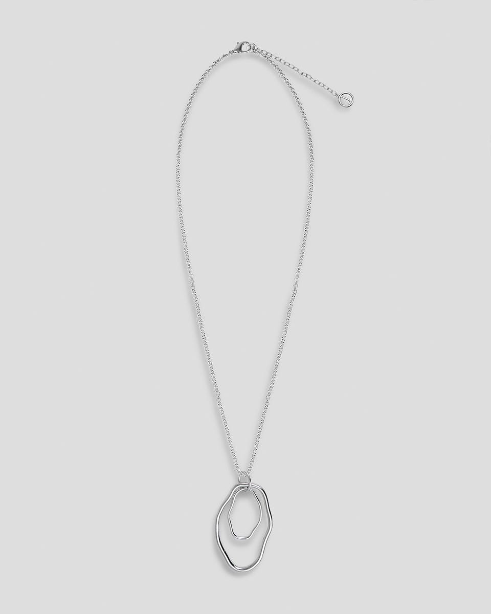 Collar De Rodio Doble Dije Irregular 