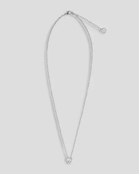 Collar Princesa De Rodio Dije Circular Con Cristal