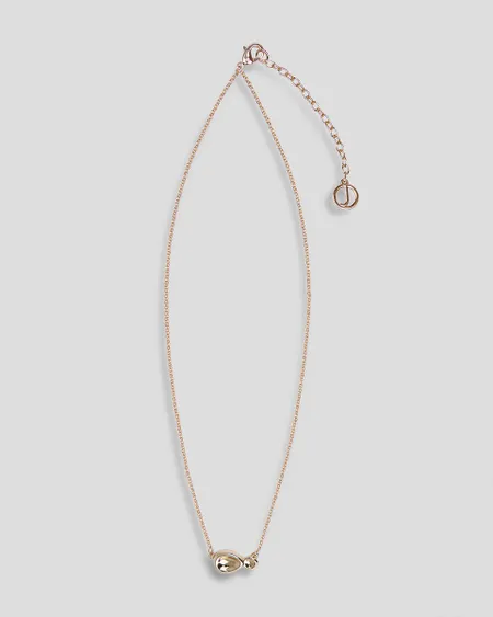 Collar Princesa Doble Gota Irregular Baño De Oro