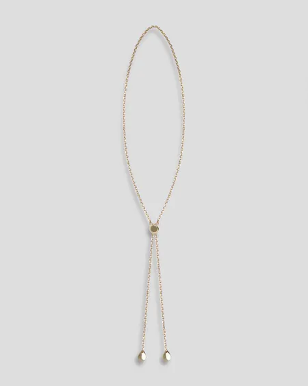 Collar Tipo Corbatín Baño De Oro Largo Ajustable