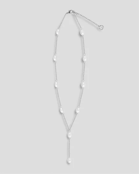 Collar Y De Rodio Perlas En Combinación