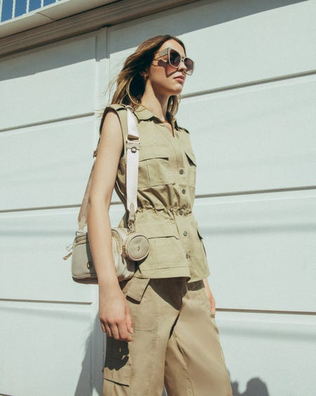 Chaleco Largo Estilo Safari Kaki