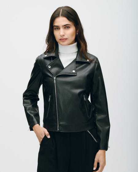 Chamarra Negra Biker Vinipiel