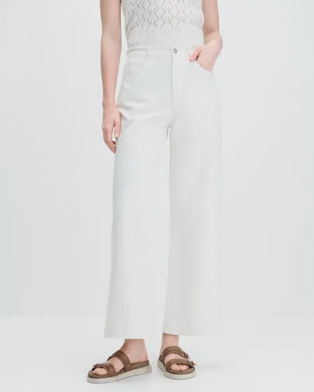 Pantalón Palazzo Tiro Alto Natural Tipo Jeans