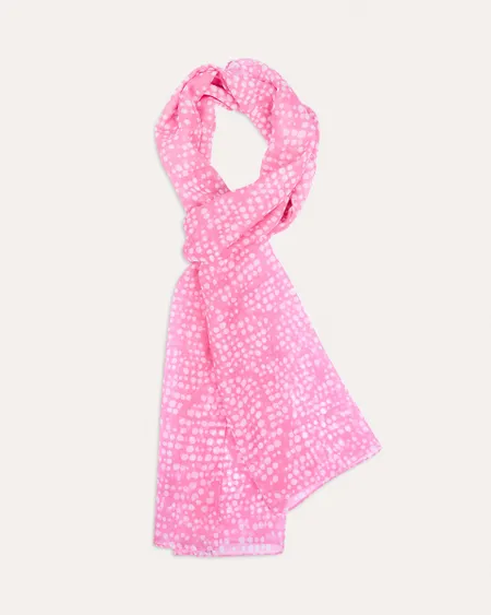 Pashmina Rosa Estampado De Lunares