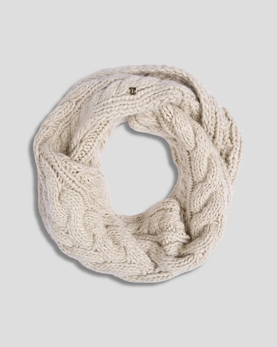 Cuello Tejido Trenzado Arena 