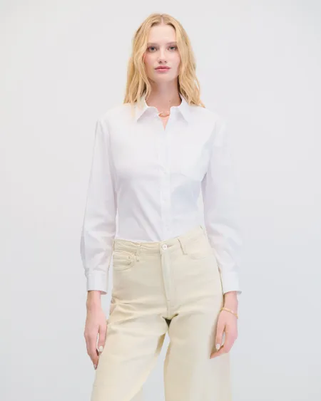 Camisa Blanca Alforzas En Puño