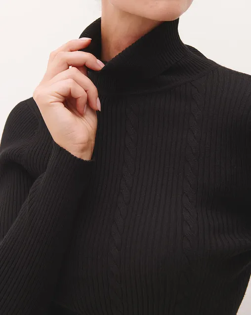 Suéter De Manga Larga Loxdonz Para Mujer - Cuello De Tortuga, Color Negro, Talla 40/42 ES/M, Tejido Suave