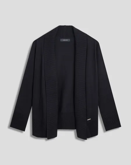 Cárdigan Negro Tejido Combinado