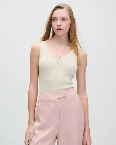 Blusa Tejido De Punto Con Lúrex Escote V