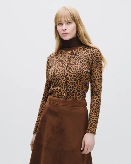 Cárdigan Tejido De Punto Animal Print
