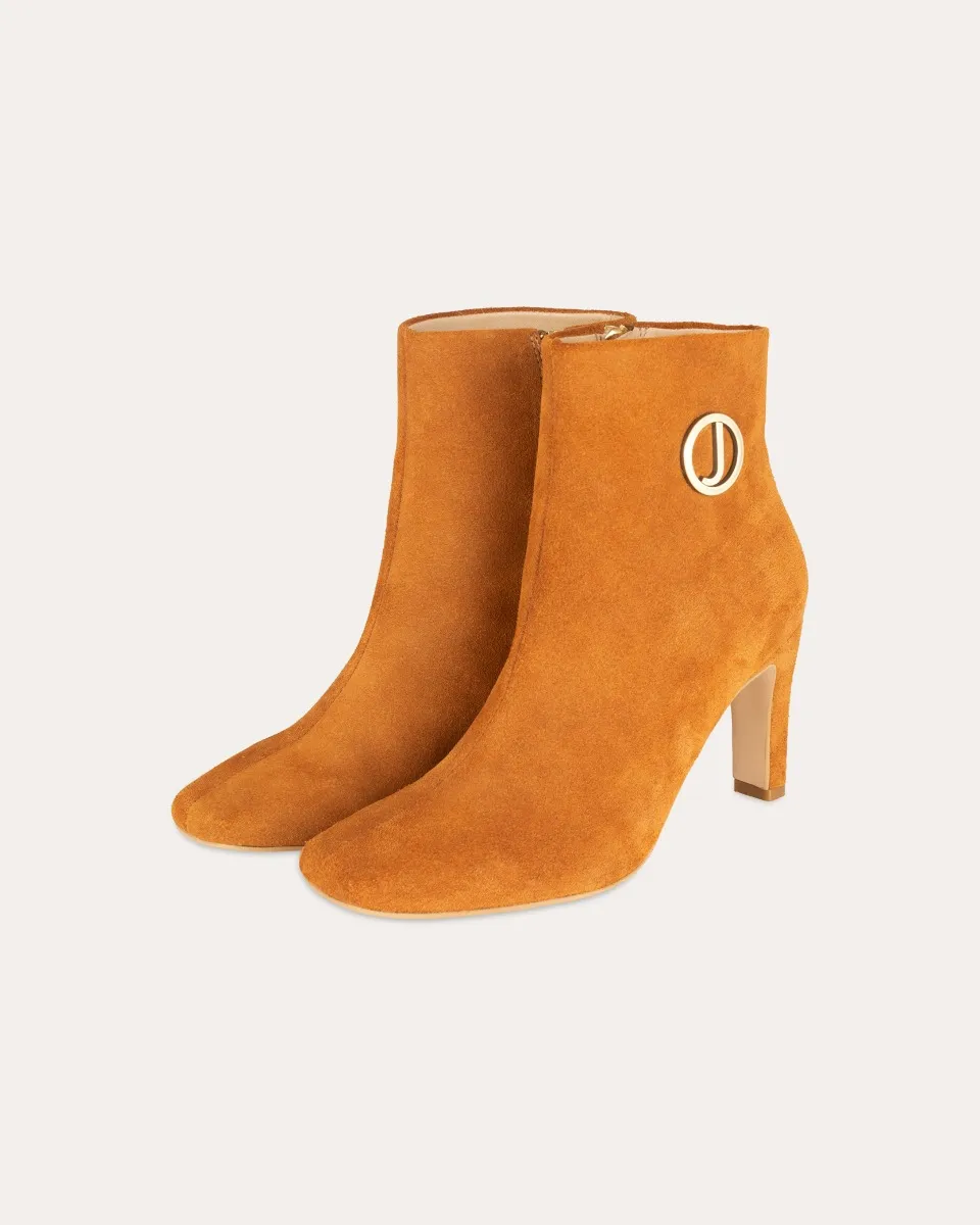 Botín De Piel Gamuza Camel 