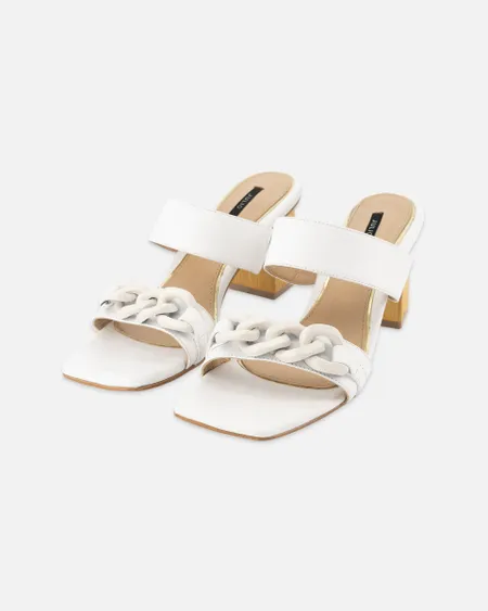 Sandalia Mule Piel Eslabones