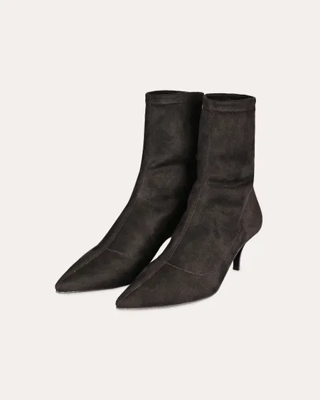 Botines Calcetín Negro De Gamuza